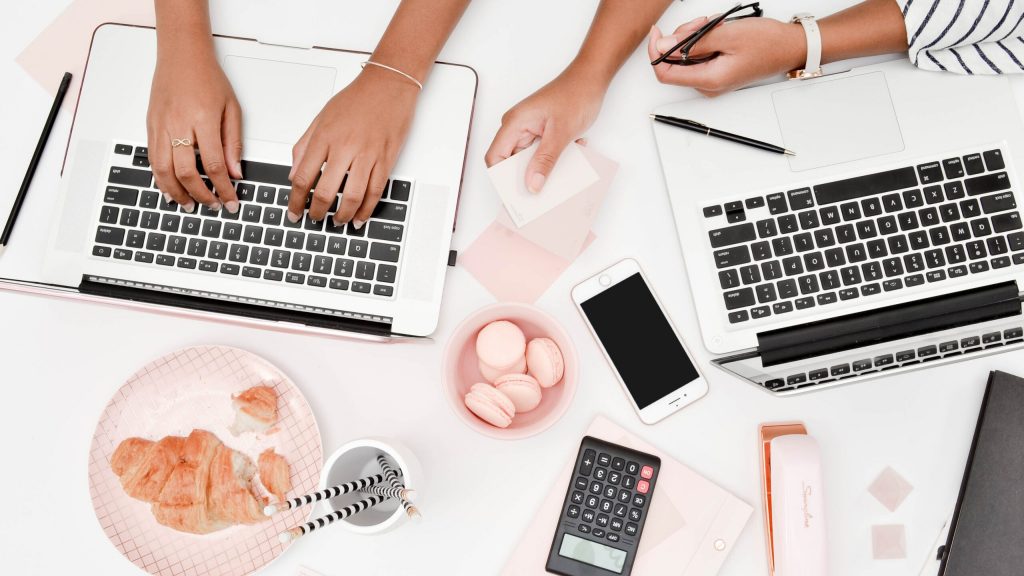 women working on computer